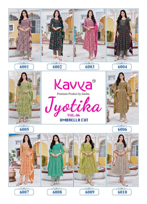 Kavya Jyotika Vol 6 Capsule Foil Printed Kurti Bottom With Dupatta